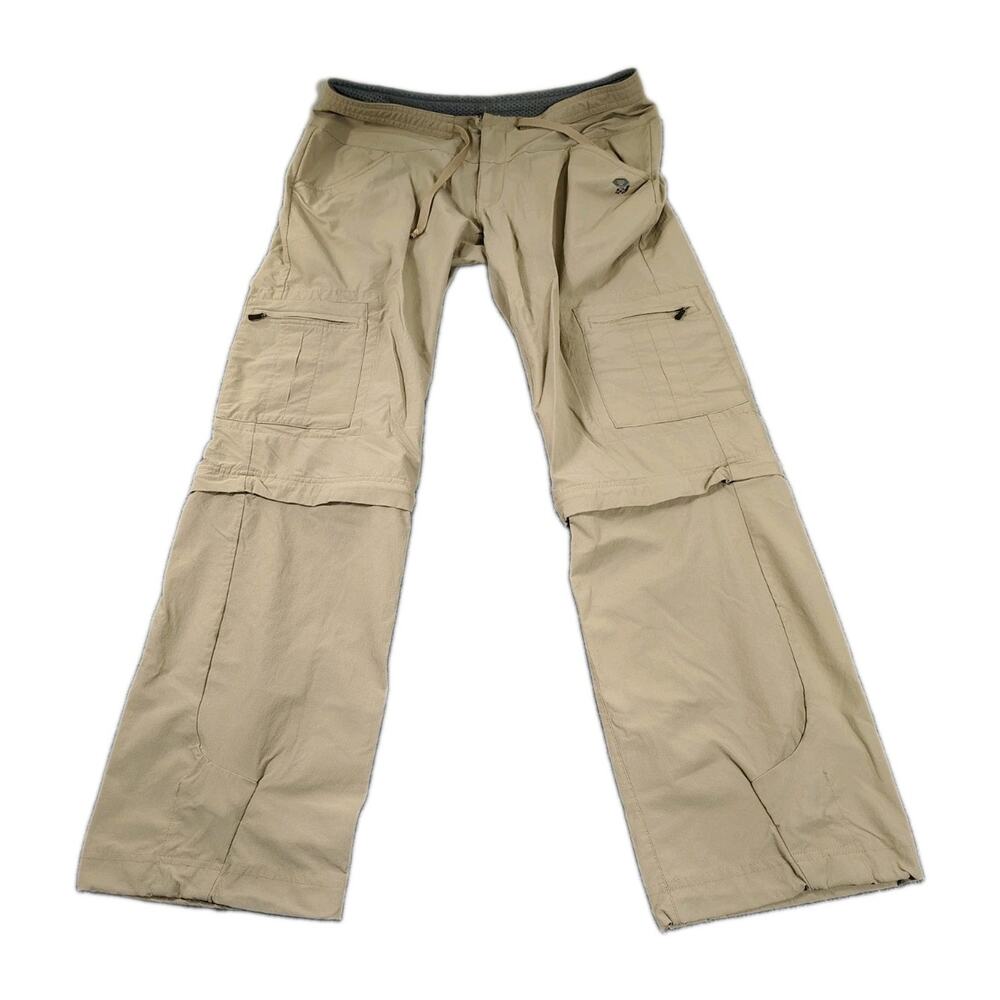 Mountain Hardwear Pants Womens 12 Beige Convertible Hiking Stretch Outdoor EUC